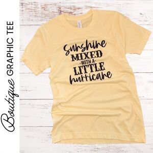 Boutique Graphic Tee "Sunshine and Hurricane" Yellow Bella Canvas / Size XS
